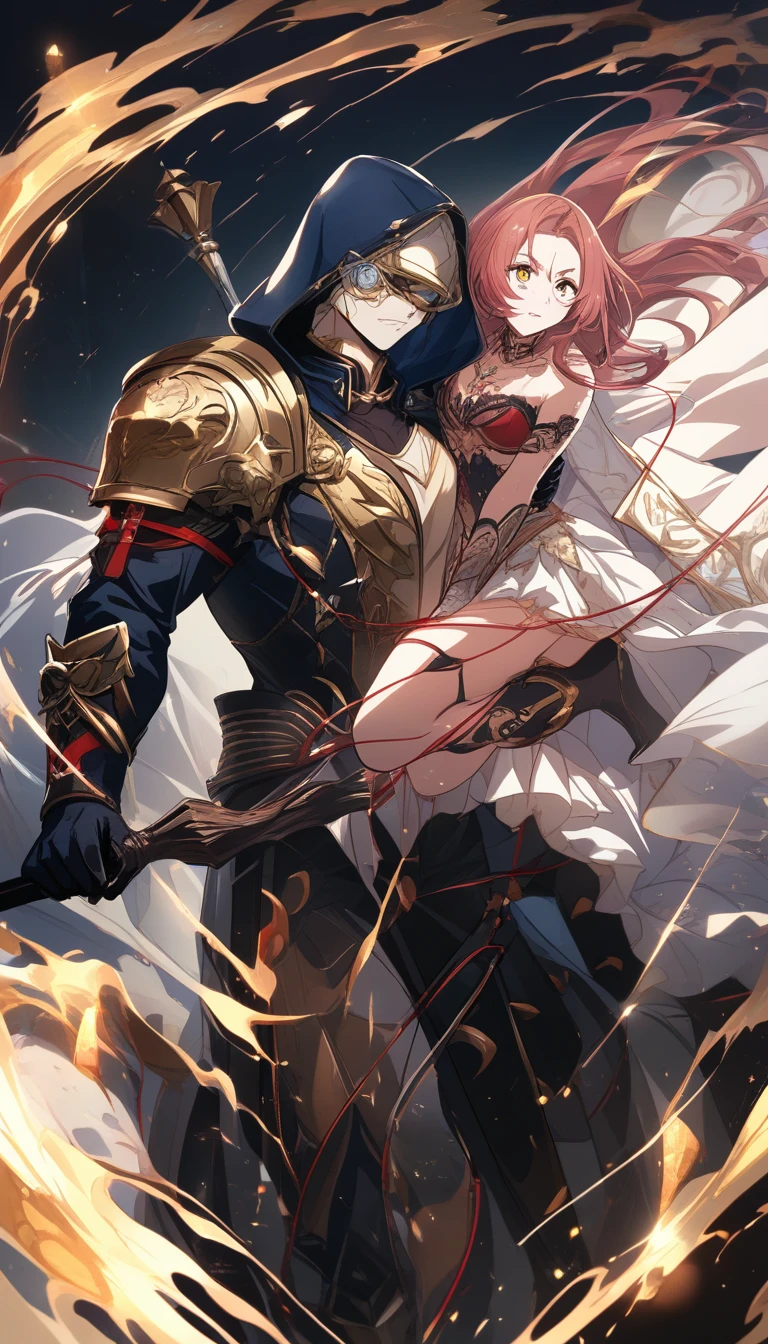 Anime-Kriegerin mit verziertem Hammer auf der Schulter