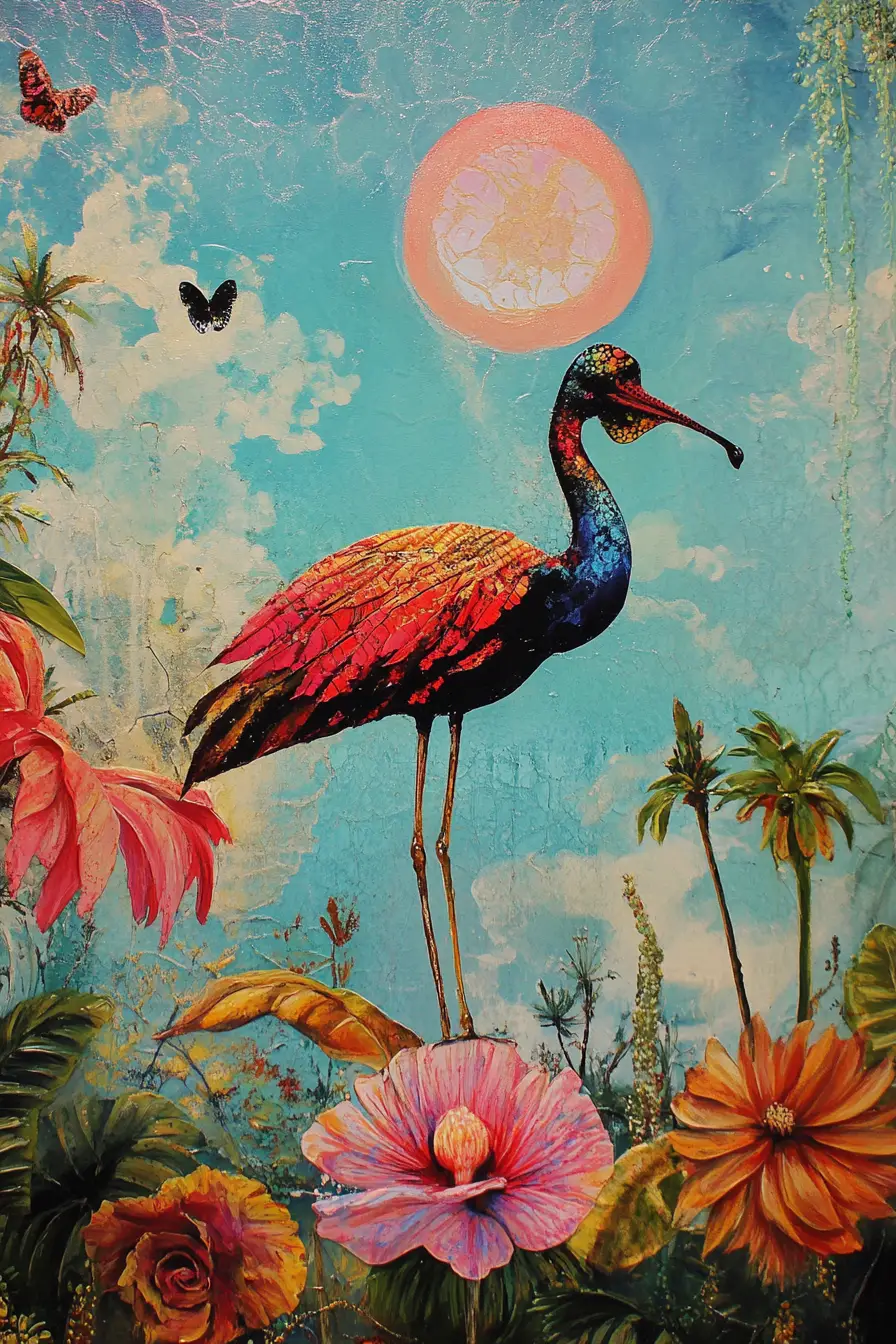 Colorful surreal digital art with bright playful composition