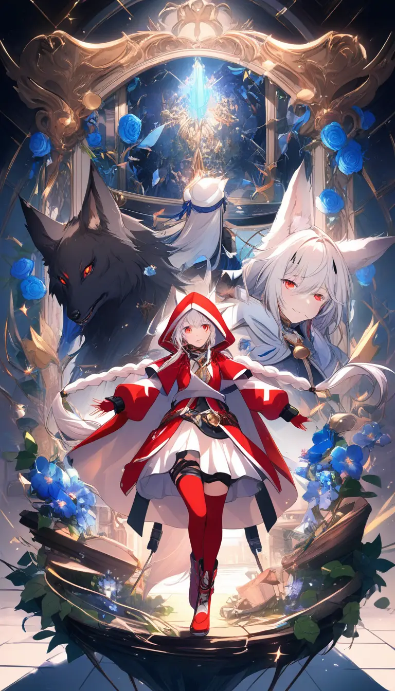 White haired anime girl in mask with tactical outfit