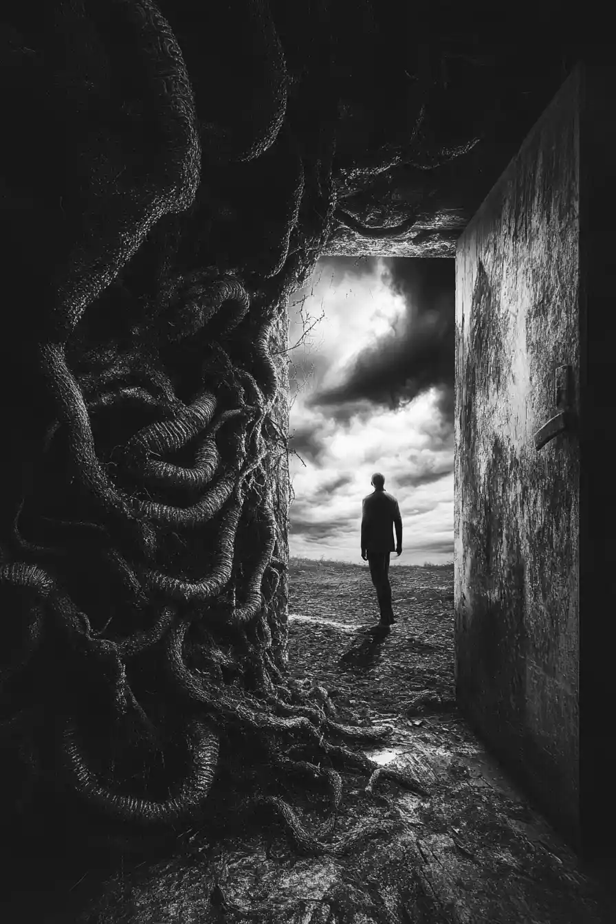 Disturbing text art about digital mind worms and solitude