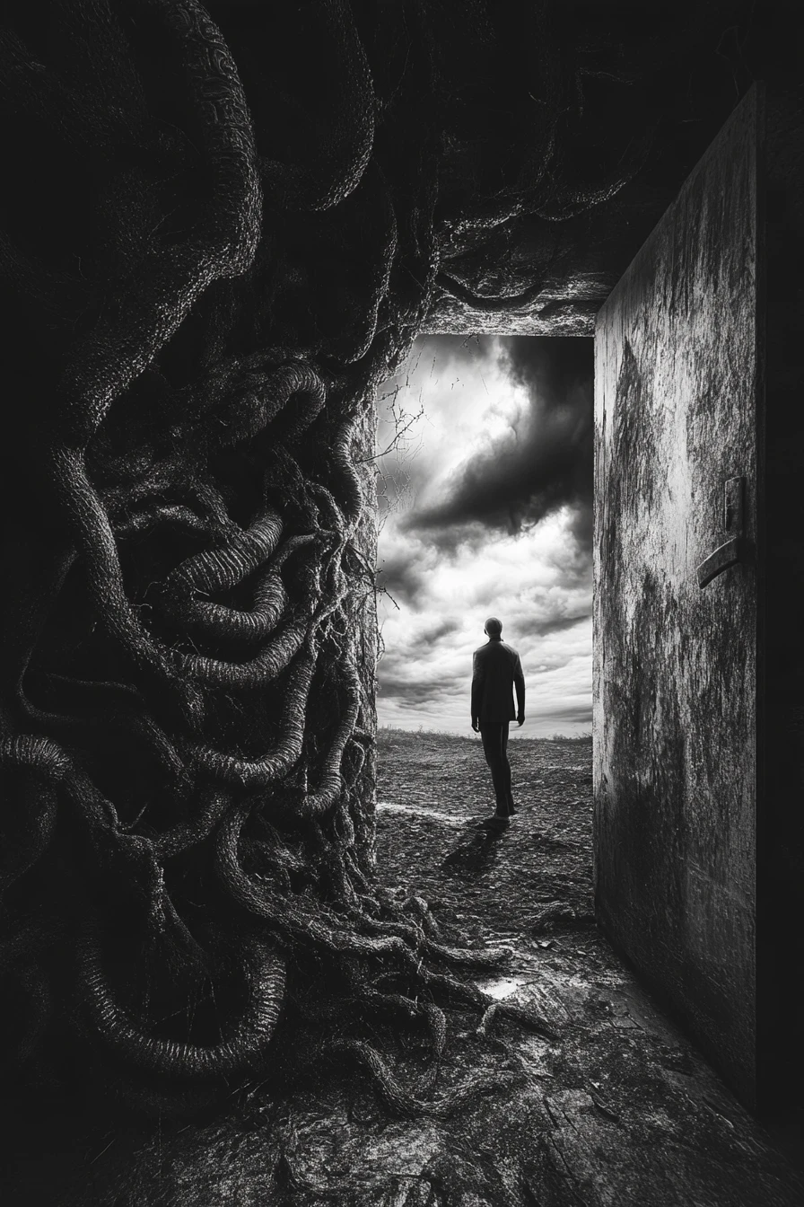 Disturbing text art about digital mind worms and solitude