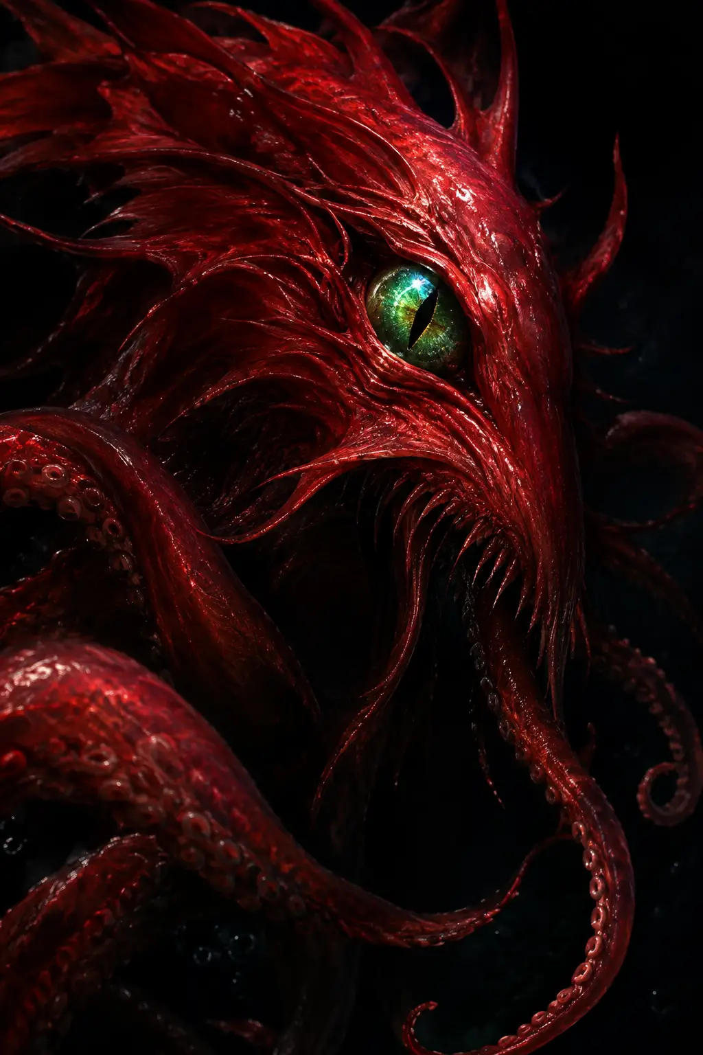 Terrifying Red Sea Monster With Single Green Eye