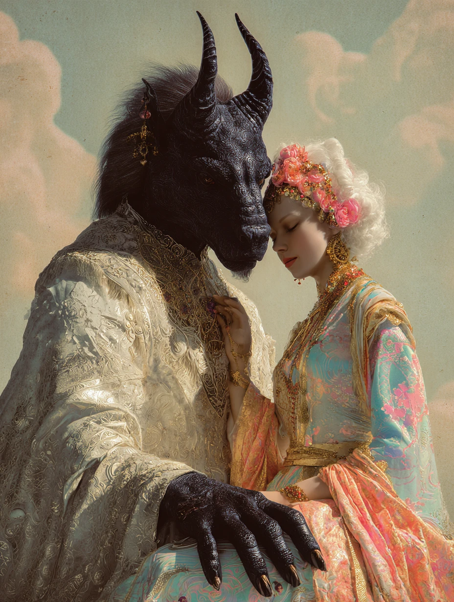 Warrior princess and dark lord in impossible cosmic romance