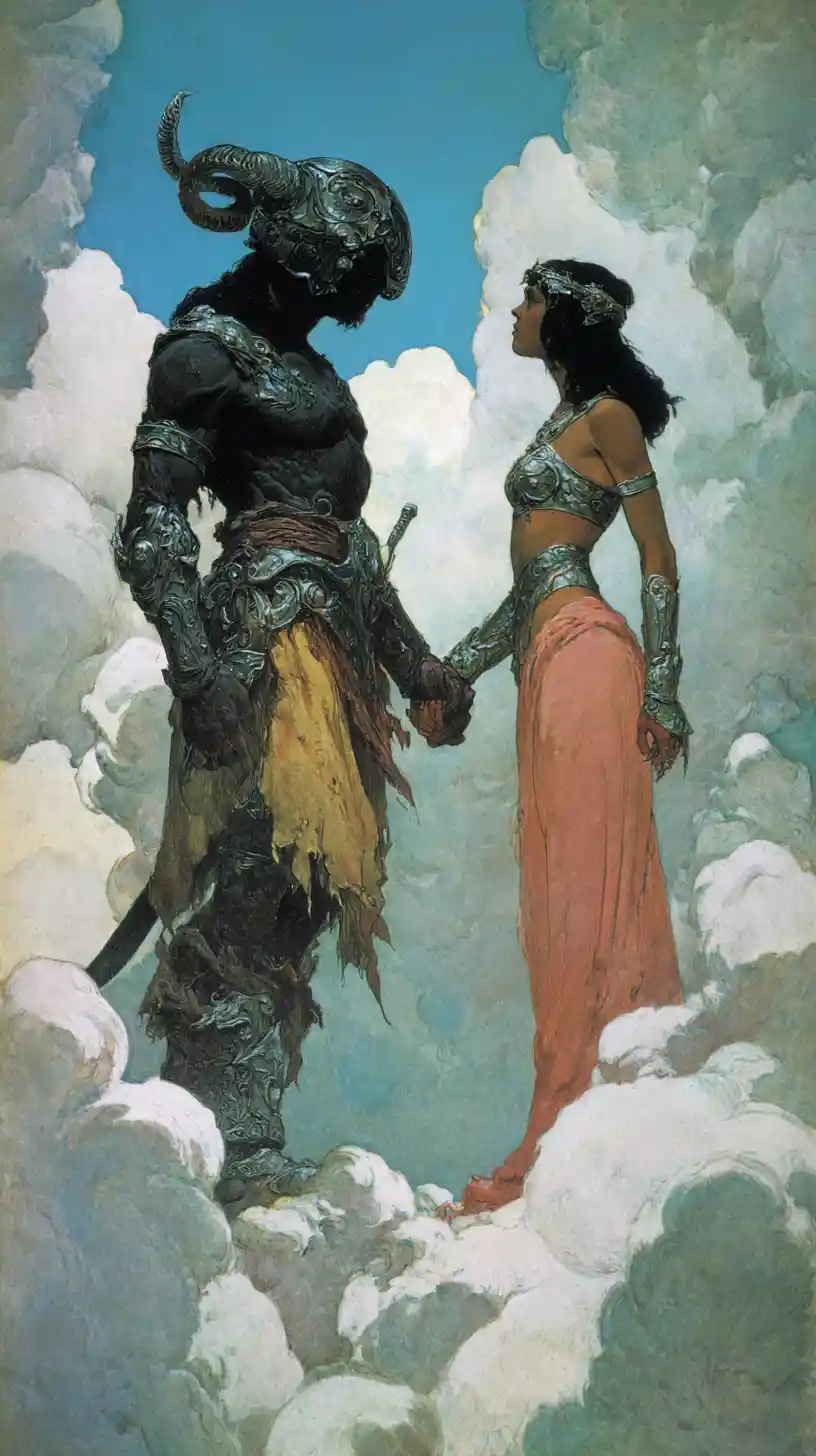 Dark lord and warrior princess in impossible cosmic romance