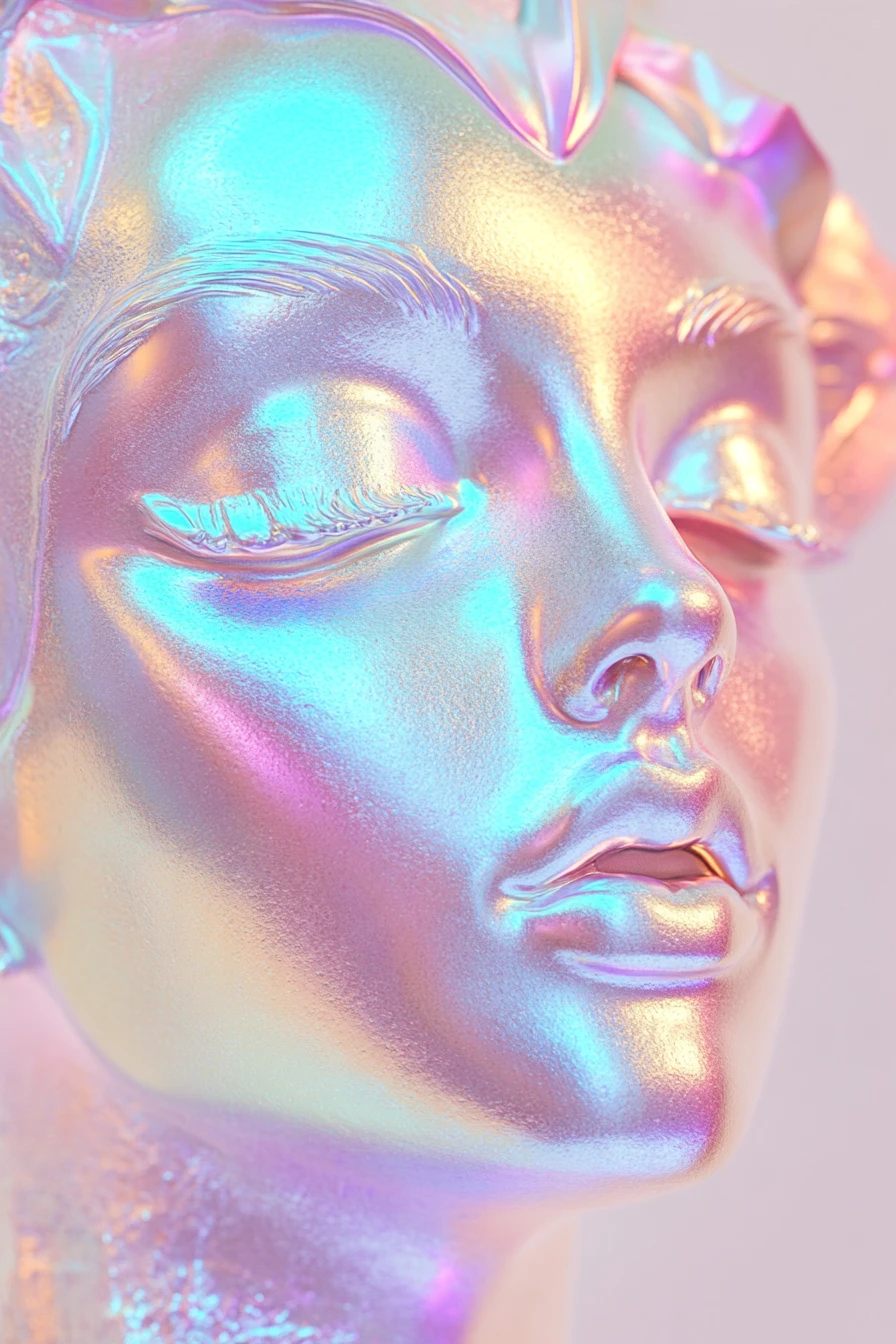 Surreal pastel metallic abstract art for pure visual enjoyment