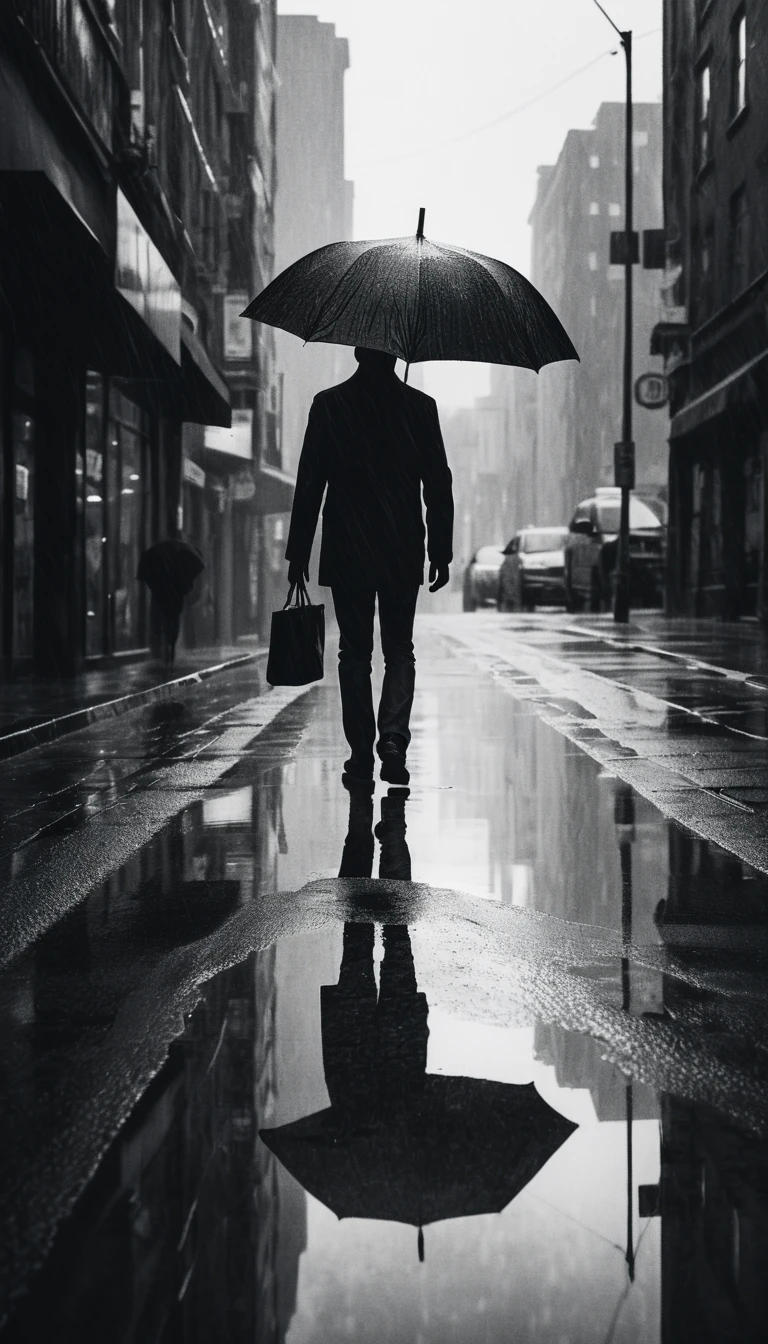 Double exposure hand silhouette with lonely city street scene