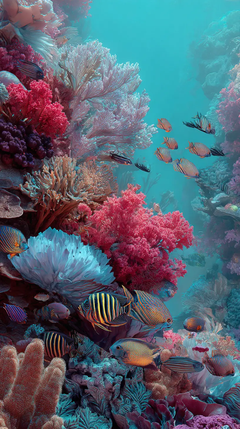 Scène sous-marine colorée remplie de vie marine exotique