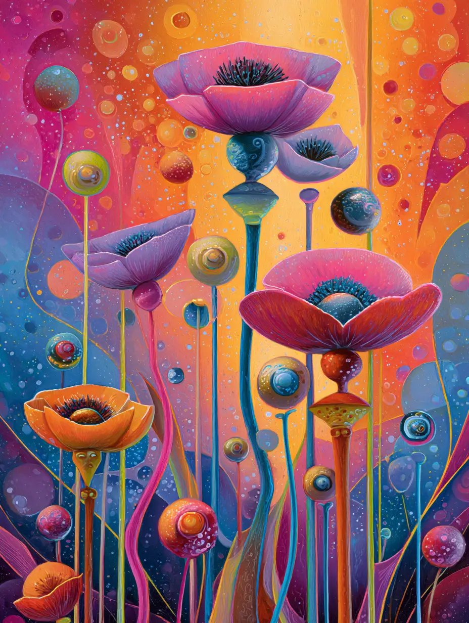 Colorful surreal abstract forms in a joyful composition