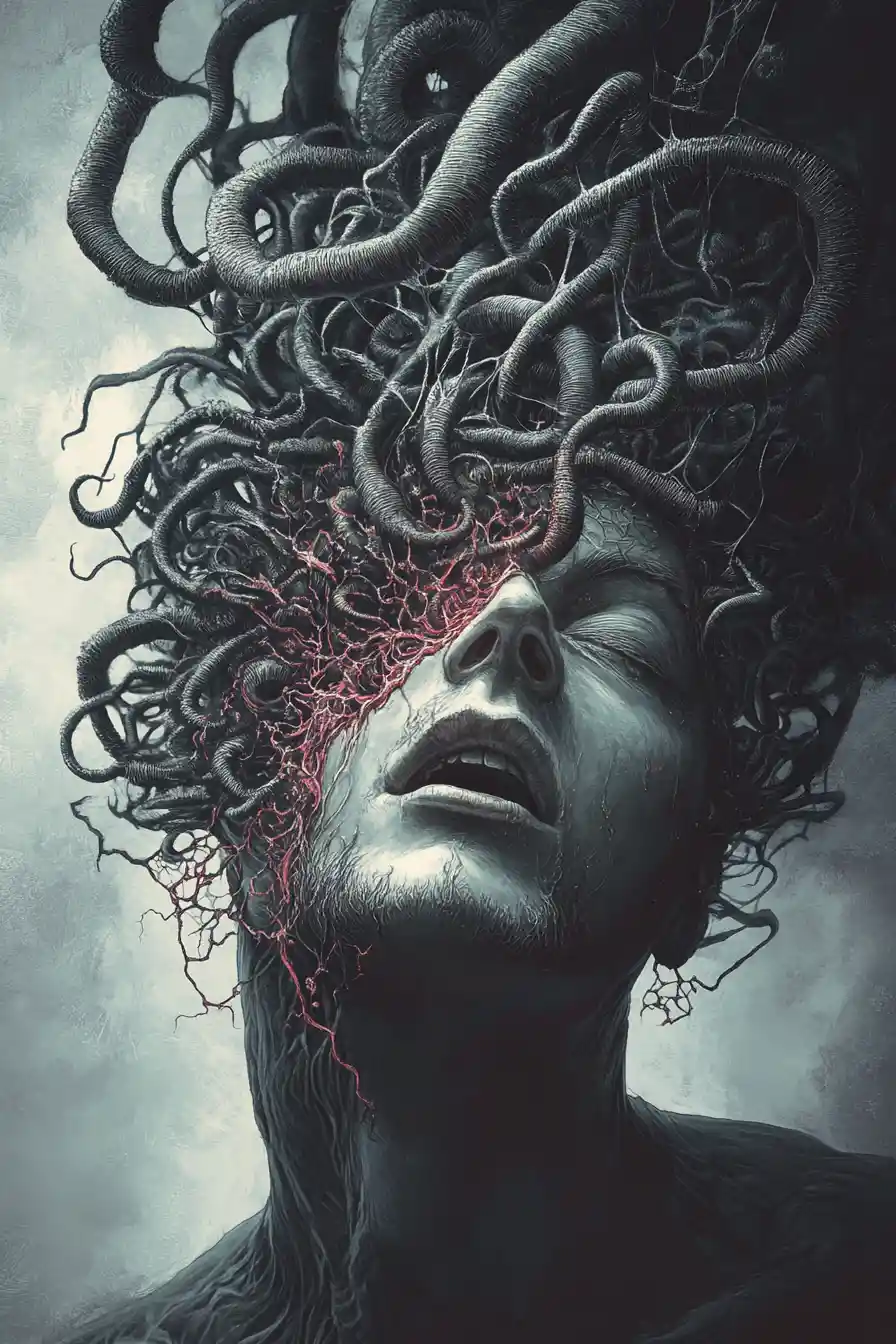 Fragmented typography about solitude and digital mind worms