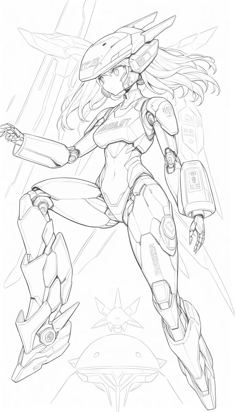 Futuristic axolotl helmet android woman clothing label design