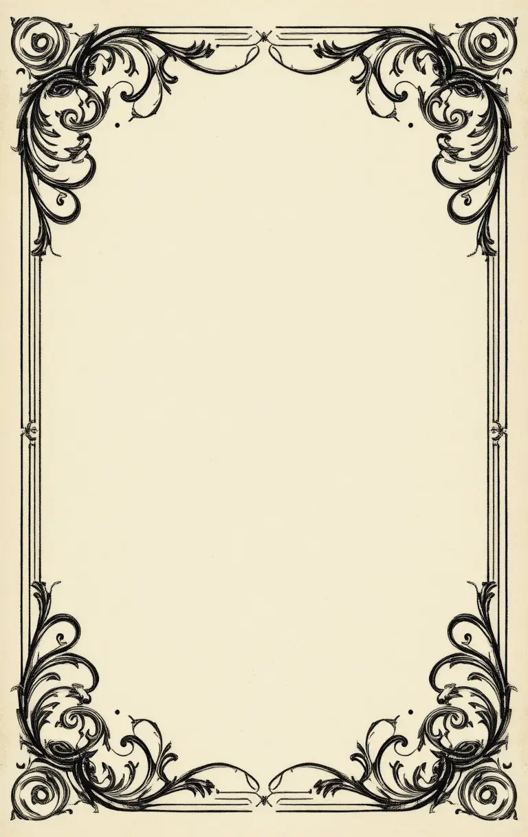 Classical ornamental frame with blank cream center