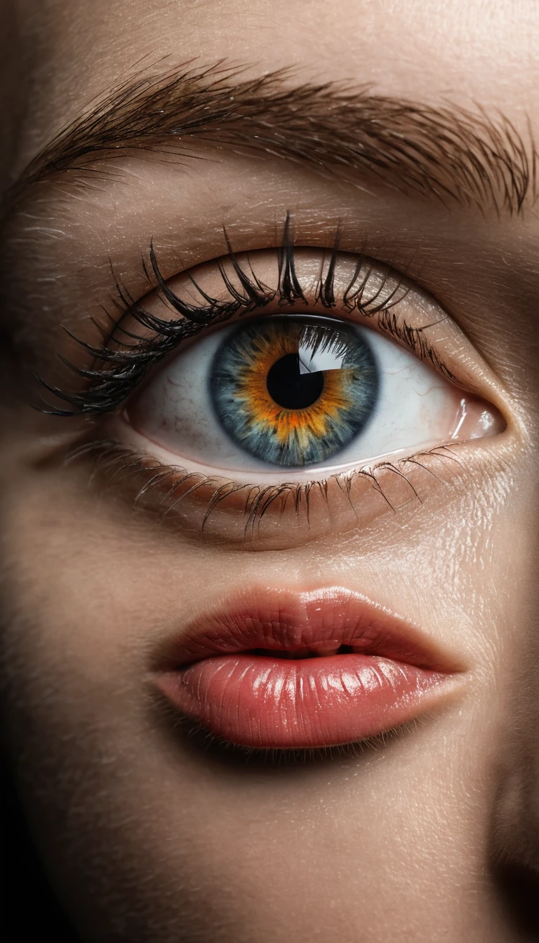 Woman lit by candle in extreme intimate close up