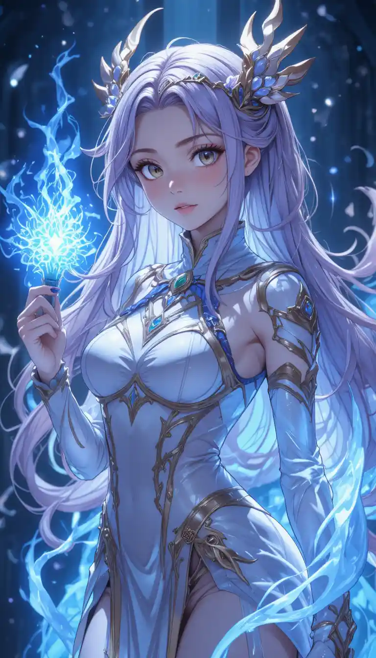 Young anime eliatrope girl in a fantasy universe