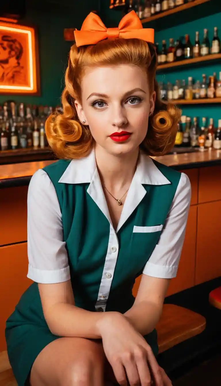 Young woman in abandoned bar with tennis outfit