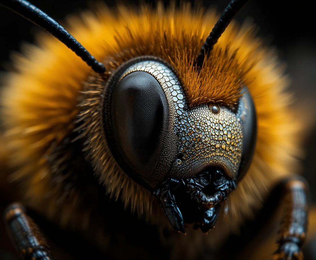 A Bee’s Compound Eye Reveals a Mosaic of Tiny Hexagonal Lenses