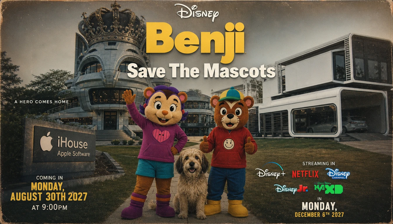 A dog shares a high-tech home with owners and chipmunk mascots