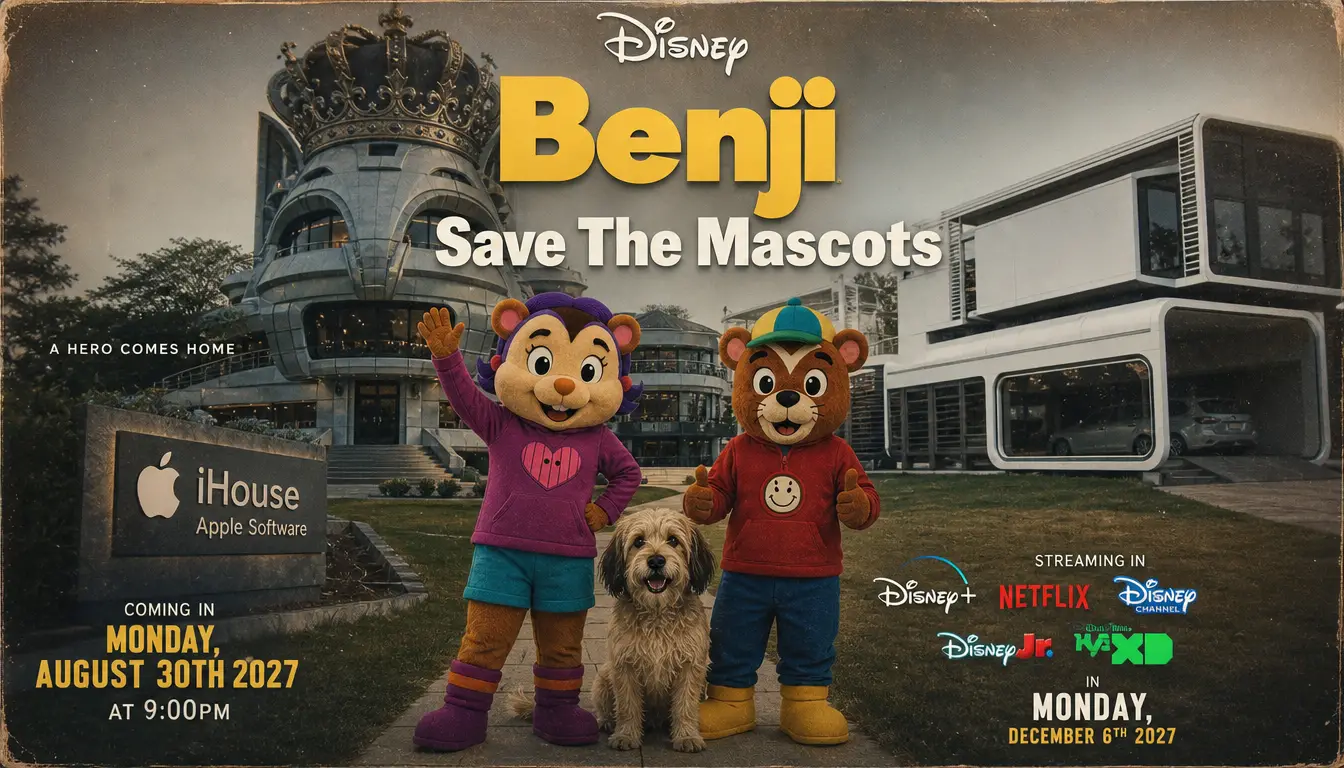 A dog shares a high-tech home with owners and chipmunk mascots