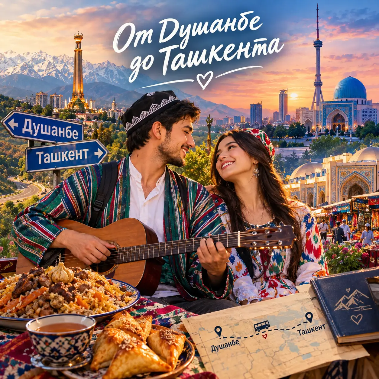 Dushanbe's Evening Lights Begin to Glow Across the City