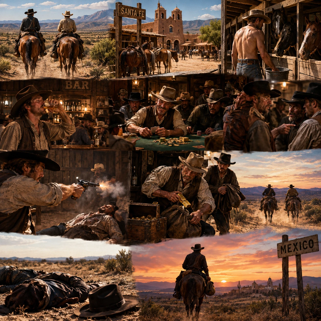 An uncle and his nephew ride horses across the Southwest