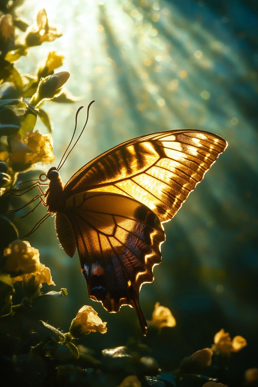 A Butterfly Emerges From Its Cocoon Into The Light