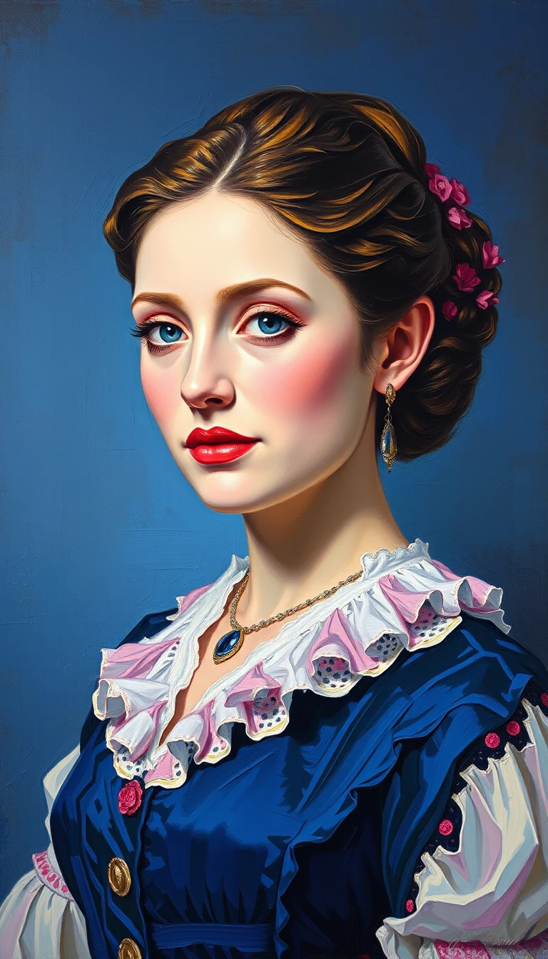 Une femme des années 1880 dans un portrait expressif en empâtement