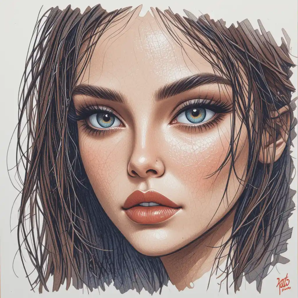 A Colored Pencil Sketch With Clean Contours And Natural Shading