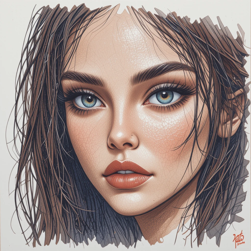 A Colored Pencil Sketch With Clean Contours And Natural Shading