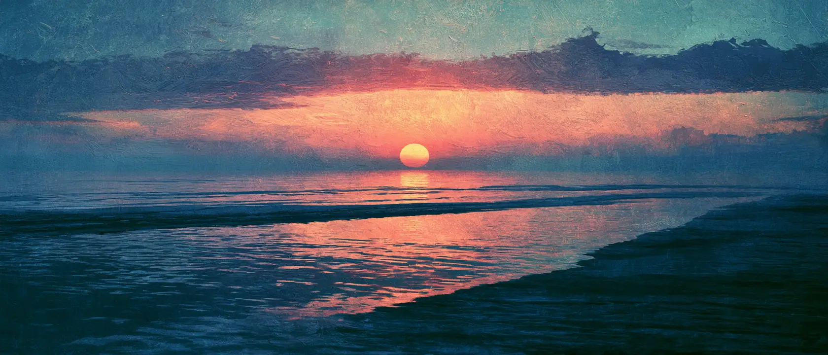 A Surreal Seascape Emerges Through Soft Haze With Fine Brushwork
