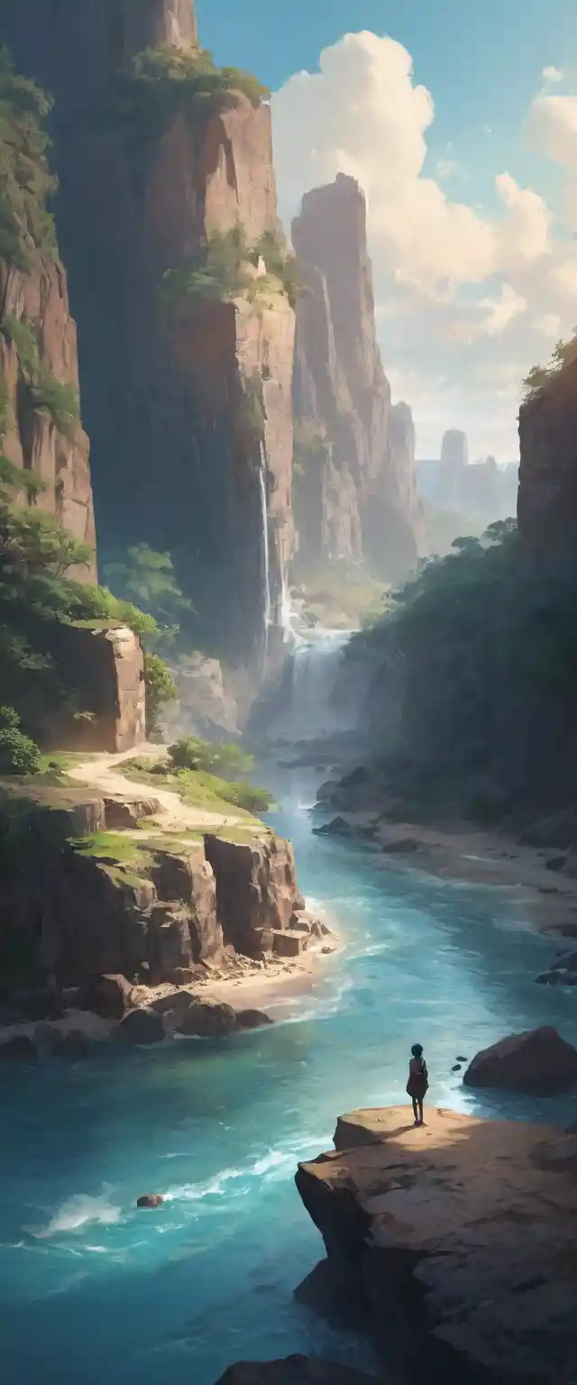 Un viaje fluvial encantador junto a un gigantesco monumento de cristal en orillas arenosas