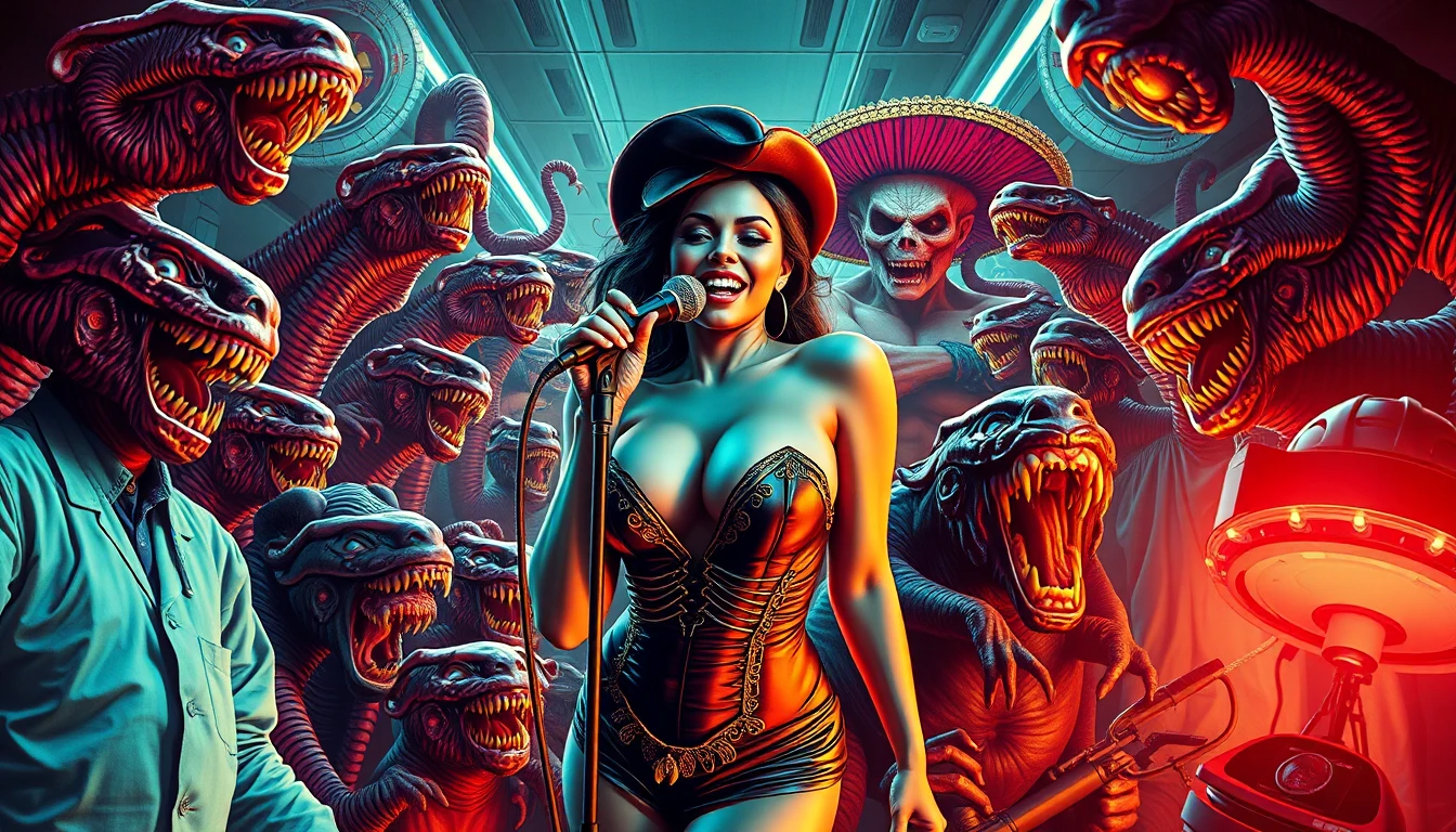 A Singer Performs Among Giant Mutant Peanuts and Colossal Killer Fleas