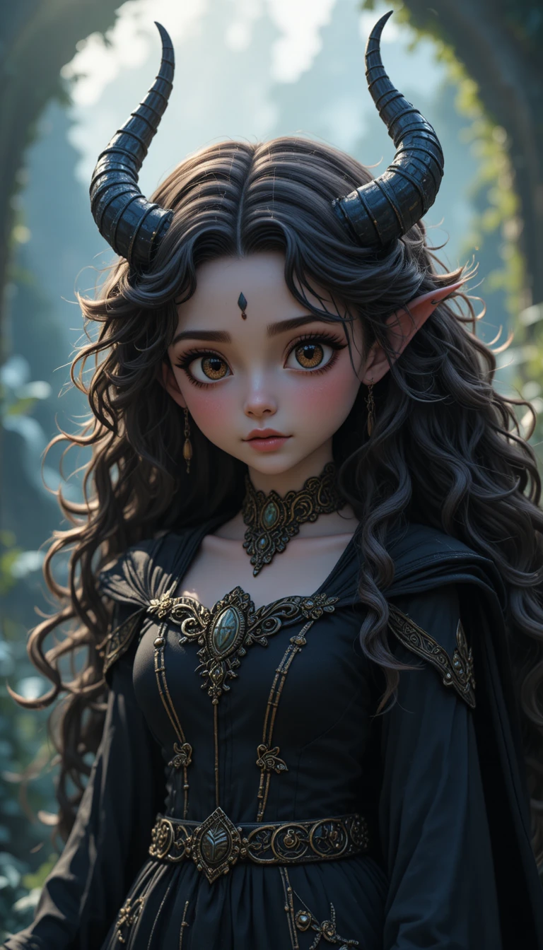 Une jeune fille fantastique de onze ans aux origines démoniaques et de fée noire