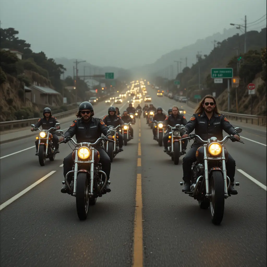 Motociclistas dejan las calles neblinosas de California antes de una ruta por el Labor Day