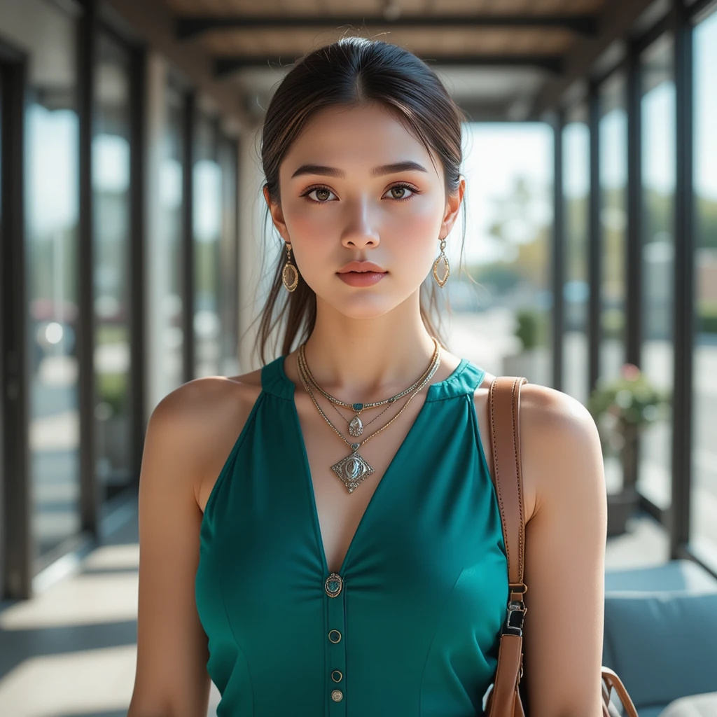 An adult woman in a candid smartphone photograph