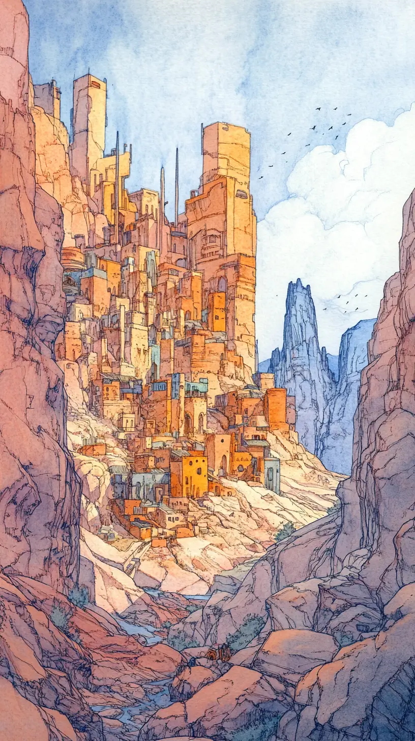 A Native American Western City in the Rocky Mountains