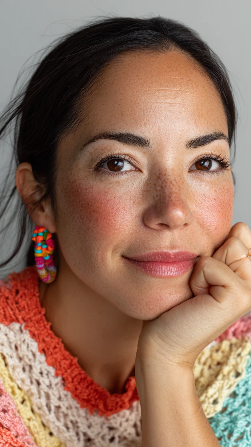 Mujer asiática en un retrato de belleza en primer plano
