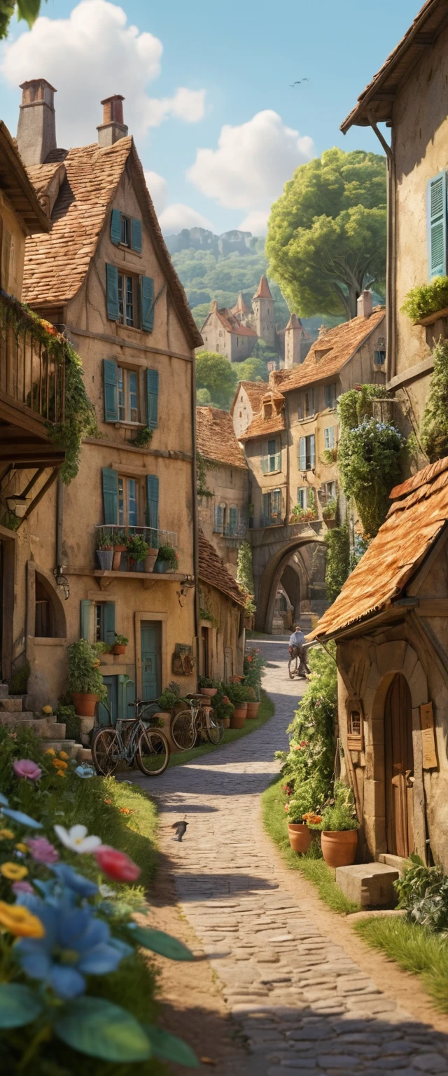 Clay characters along the Tour de France in a French village