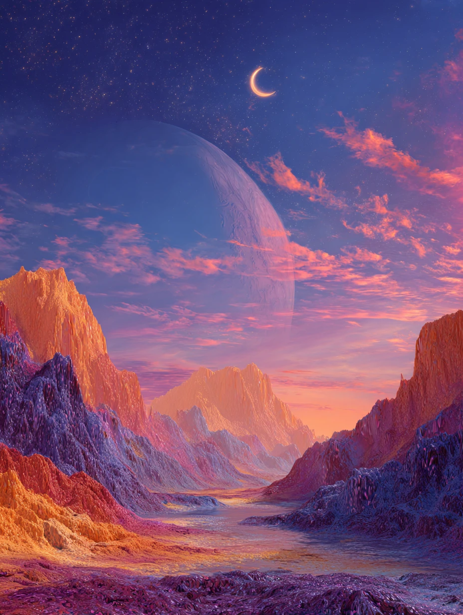 A dreamlike Martian landscape imagines Mars as a habitable world
