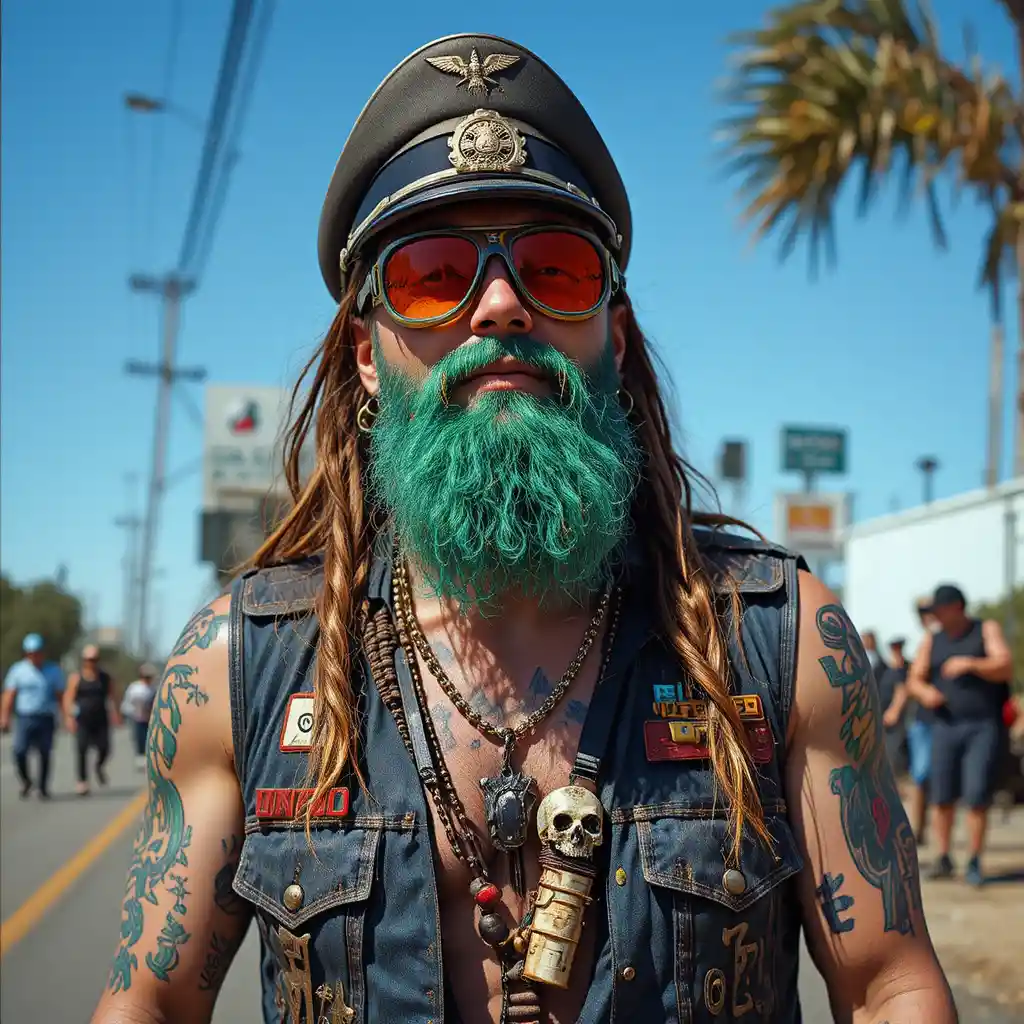 Outlaw bikers on a run create a striking spectacle in rural California