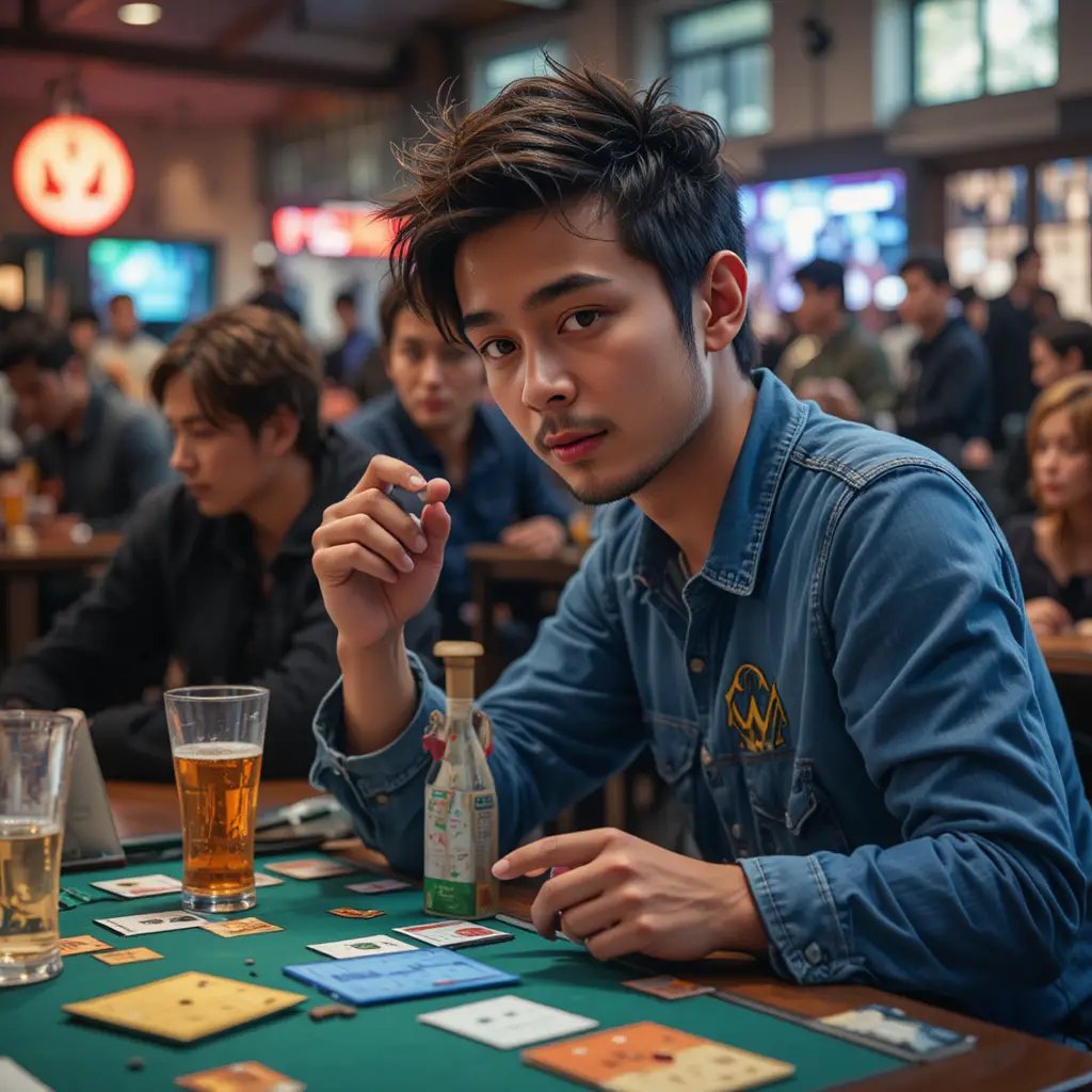 A player introduces a new board game at a local meetup