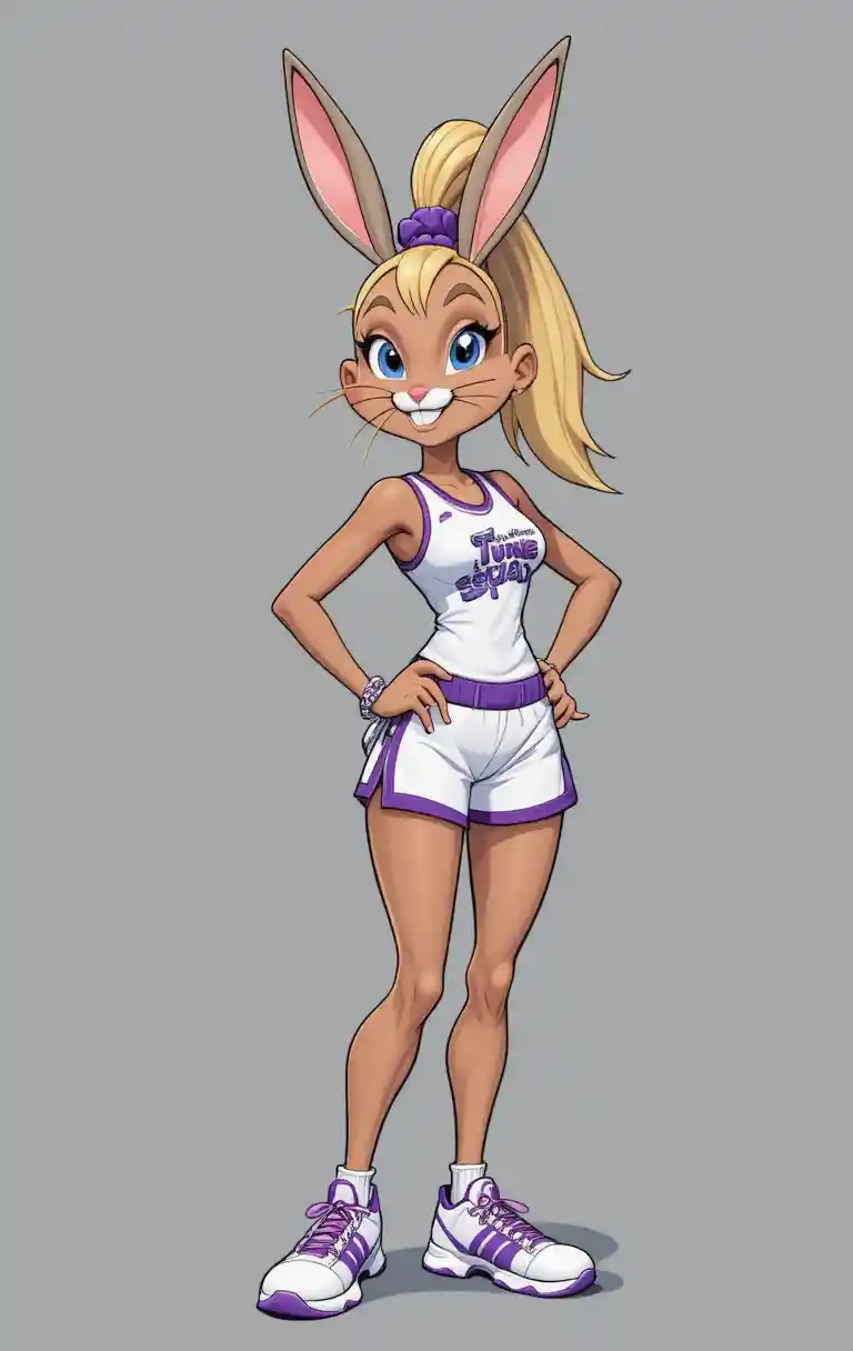 Lola Bunny Stands Confidently in a Classic Tune Squad Basketball Uniform