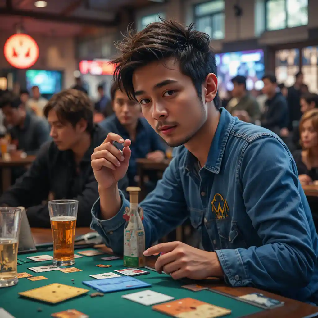 A player introduces a new board game at a local meetup
