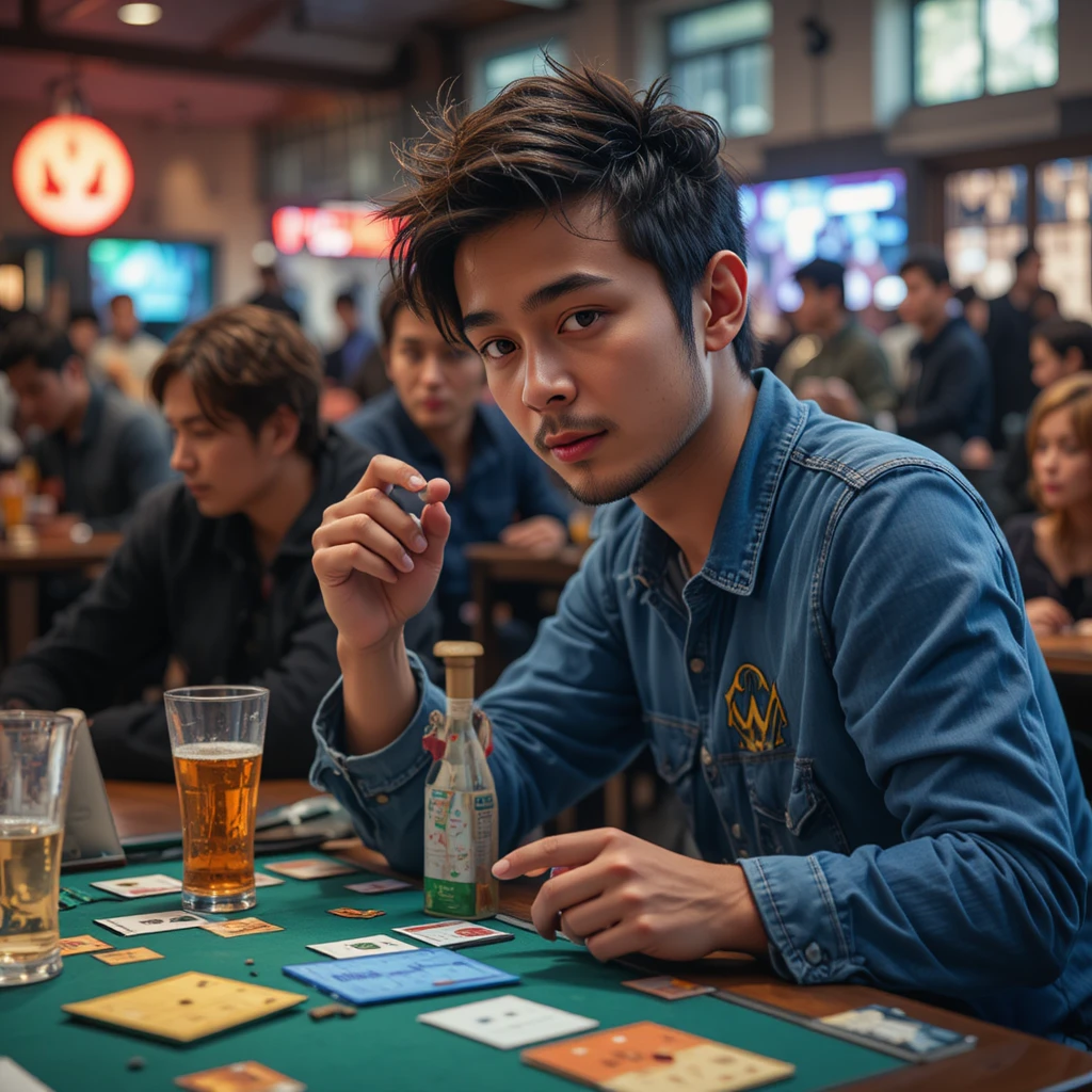 A player introduces a new board game at a local meetup