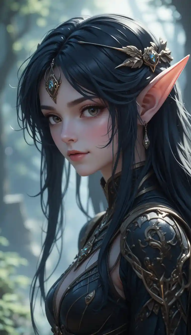 Una donna anime di 31 anni con origini da elfa oscura e mummia