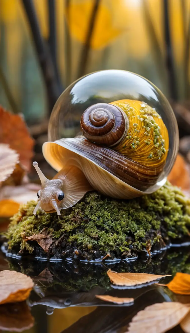 A giant snail carries a Chinese village inside its transparent shell