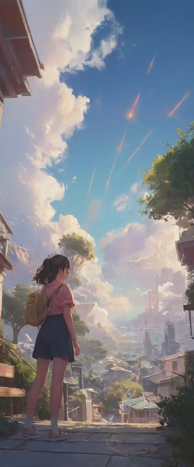 Una serenidad llena de fantasía cobra vida en una vibrante pintura digital inspirada en el anime