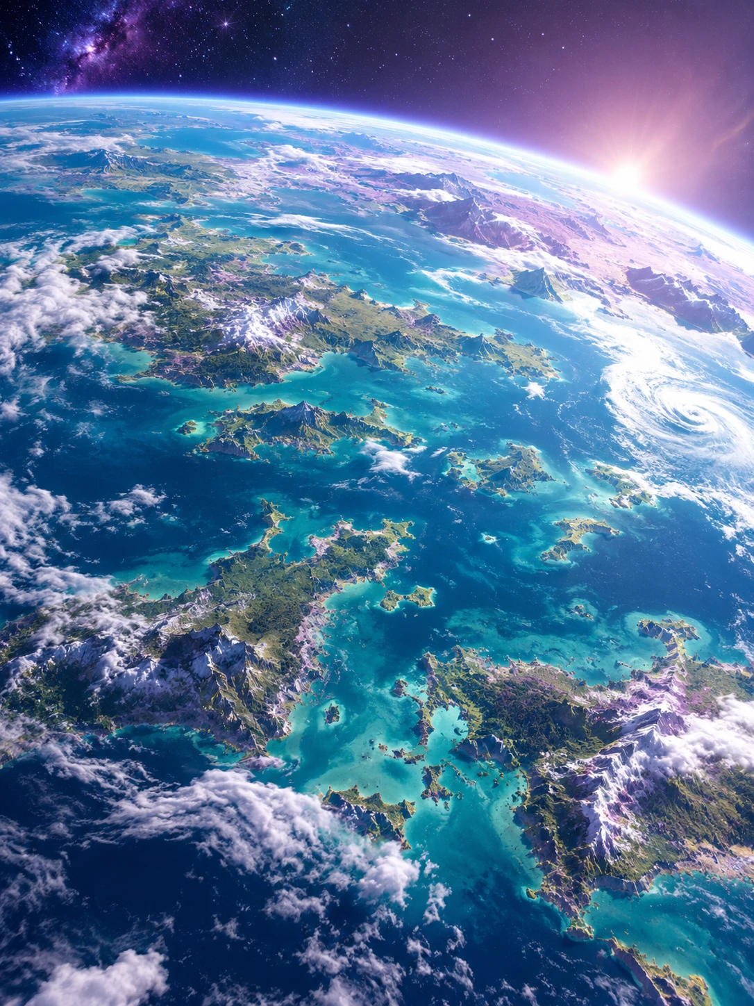 A habitable exoplanet with turquoise oceans and irregular continents
