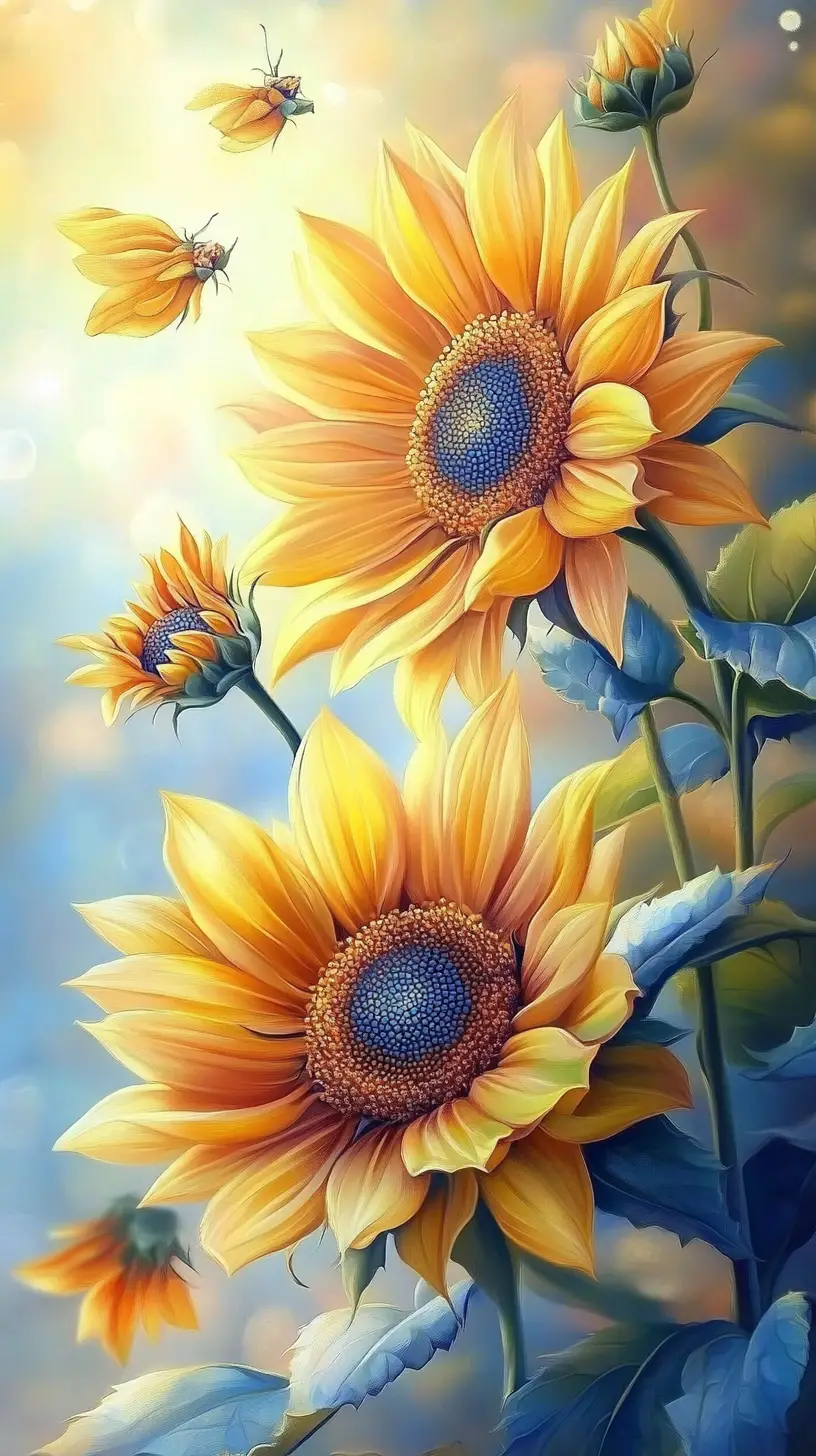 Un lienzo de pintura con diamantes en tonos pastel y un diseño ilustrado de ensueño