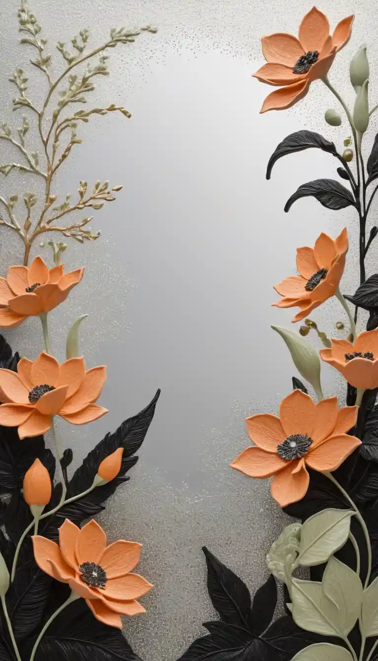 Un paisaje fantástico de exuberantes flores exóticas, plasmado con detalle pictórico