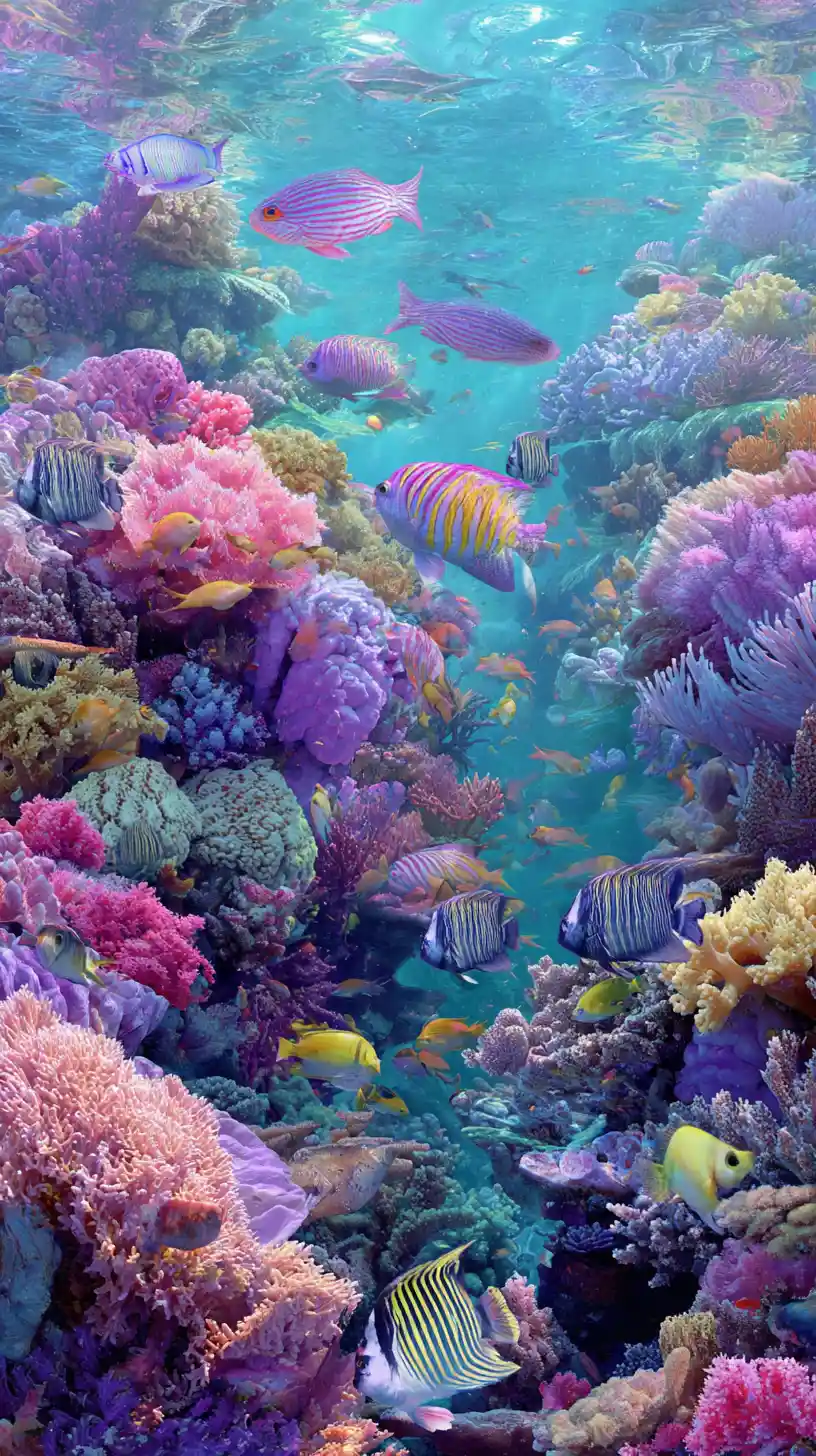 An underwater world filled with colorful exotic marine life