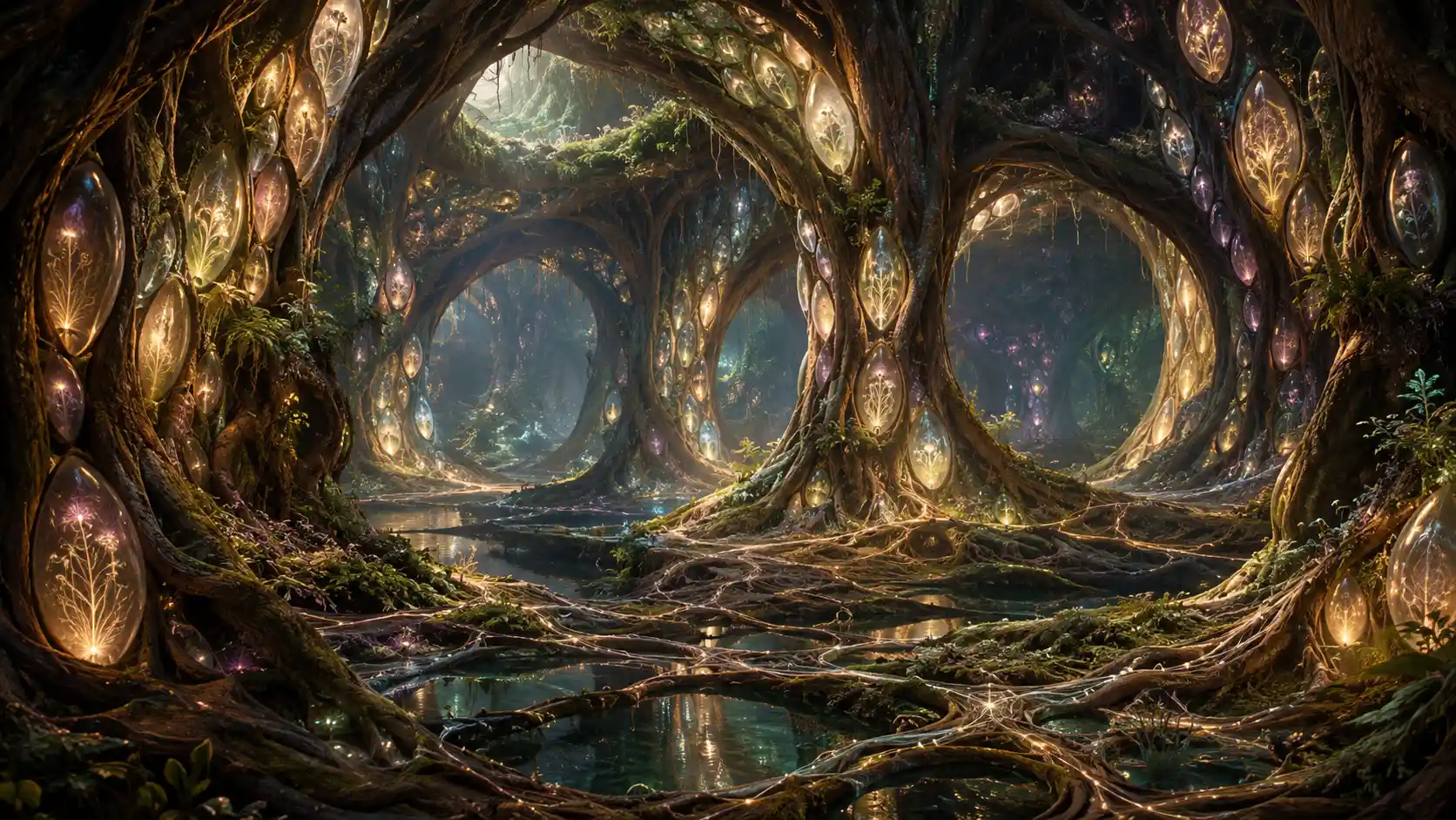 Un santuario nascosto di radici vive brilla sotto terra